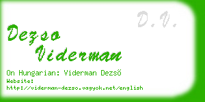 dezso viderman business card